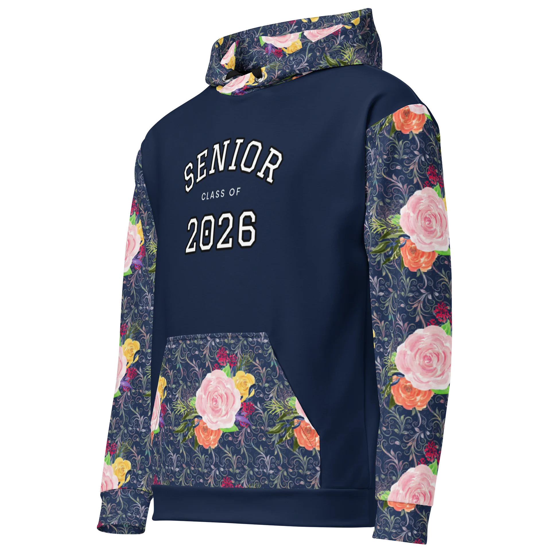 Senior Class 2026 Navy/Floral Unisex Hoodie product image (2)