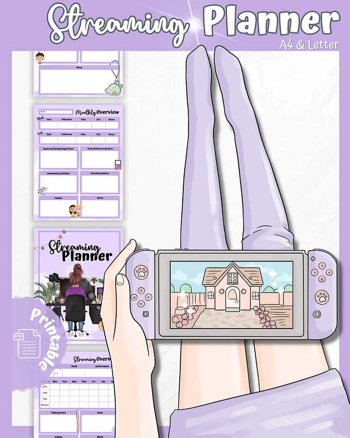Purple Streaming Planner Printable product image (1)