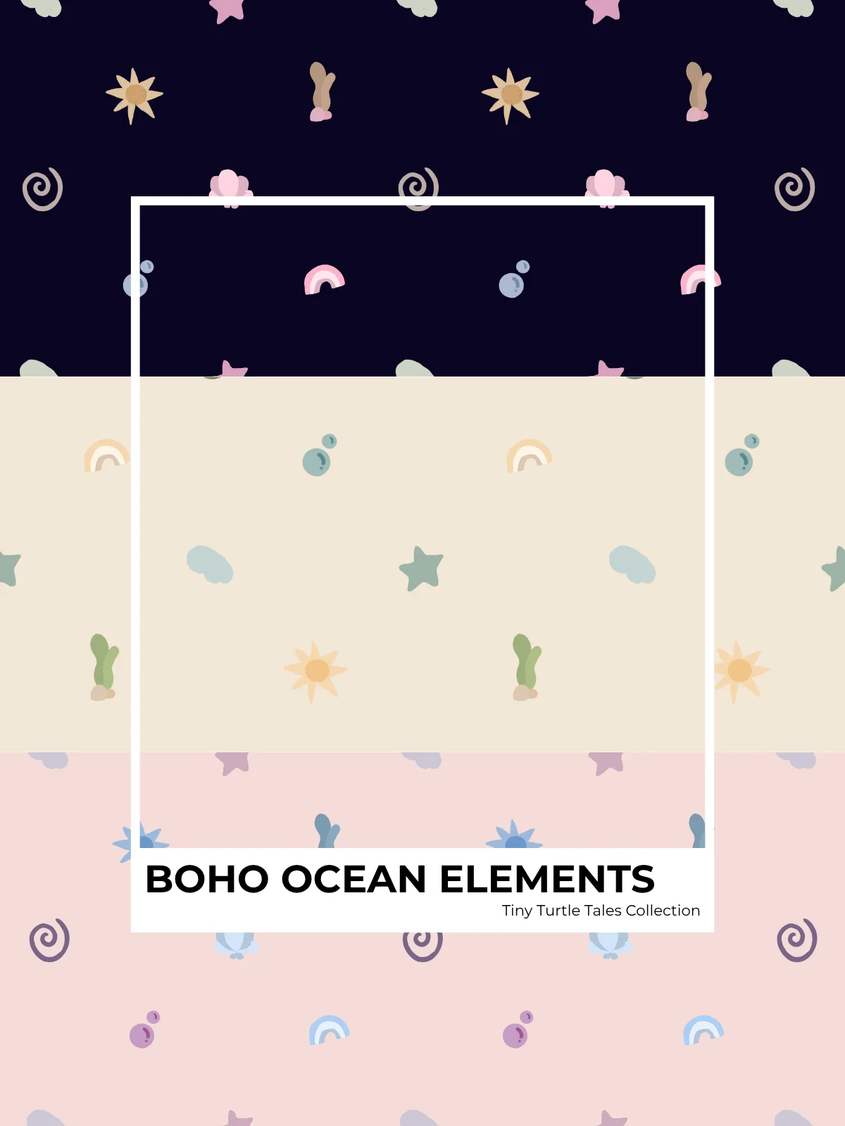 Boho Ocean Elements | Tiny Turtle Tales Collection product image (1)