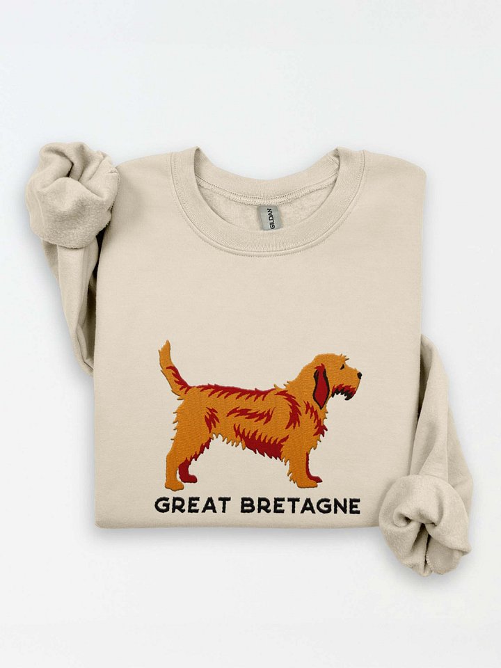 Great Bretagne Sweatshirt (Embroidered) of a Basset Fauve de Bretagne(Tan) product image (1)