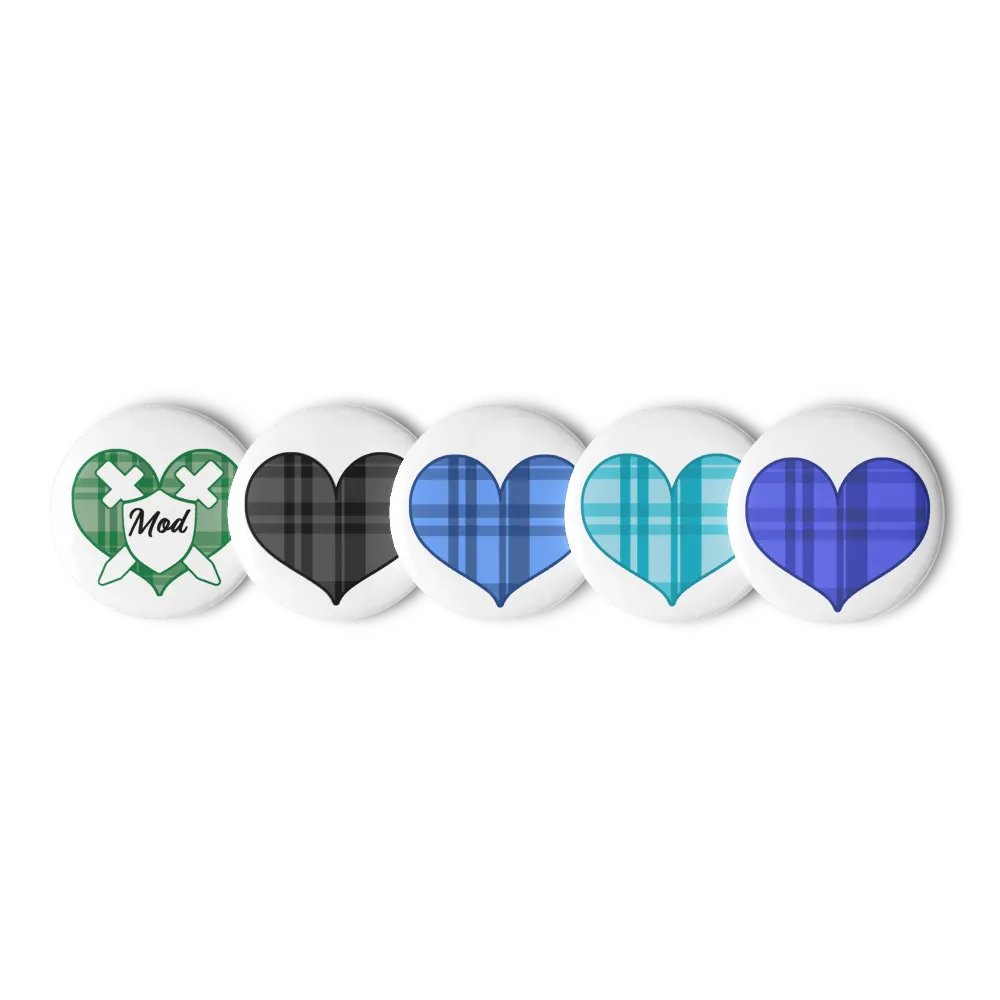 Flannel Heart Pins - Blue/Dark product image (1)