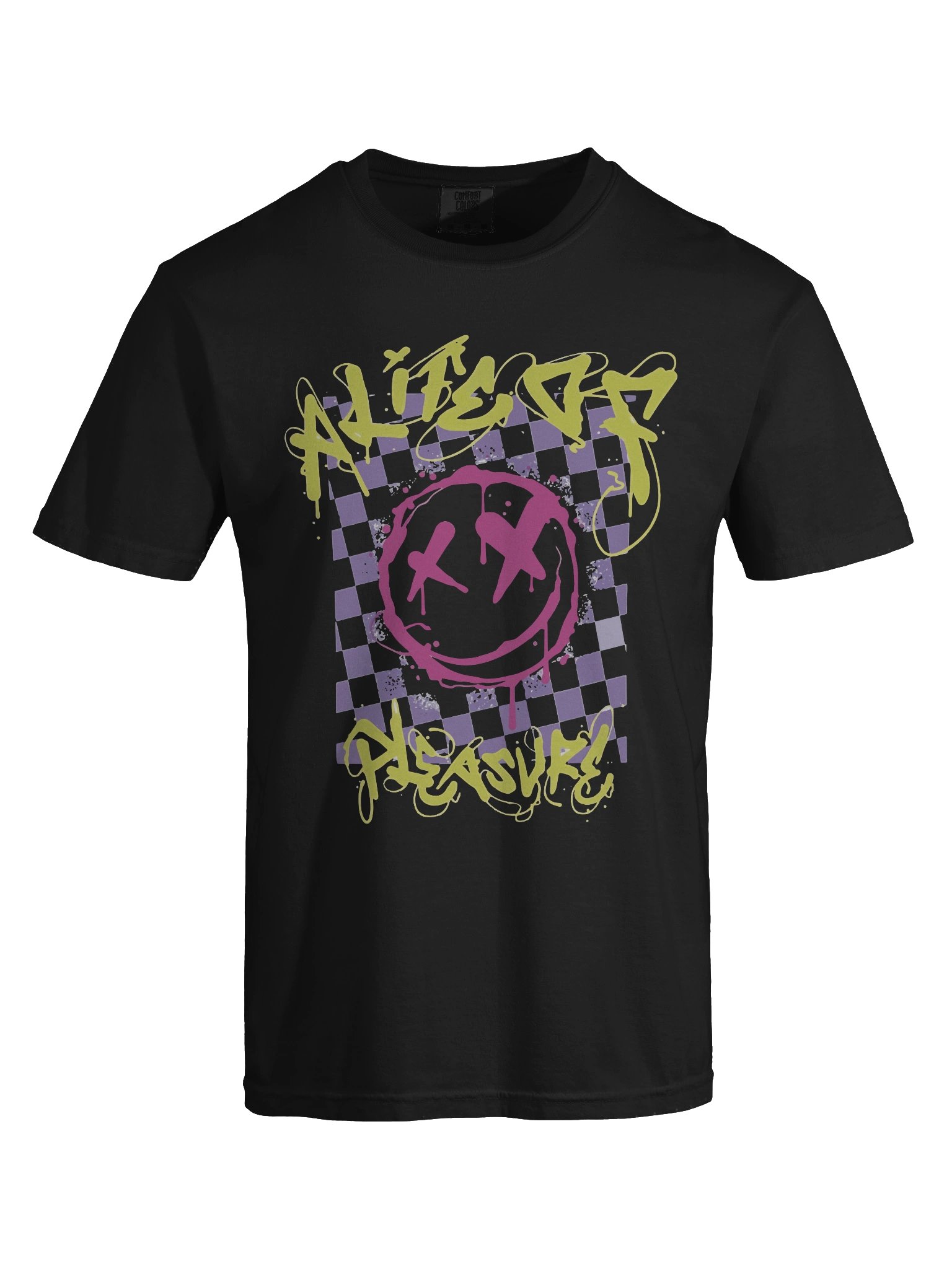 Graffiti Smiley Checkerboard T-Shirt - Unisex T-Shirt – Premium Printed T-Shirt for Everyday Casual & Streetwear product image (7)