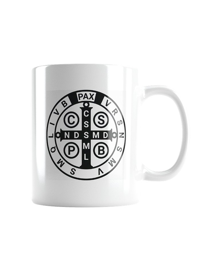 Mug de Protection "Le Sceau Intérieur" – Saint Benoît (Noir & Blanc) product image (5)