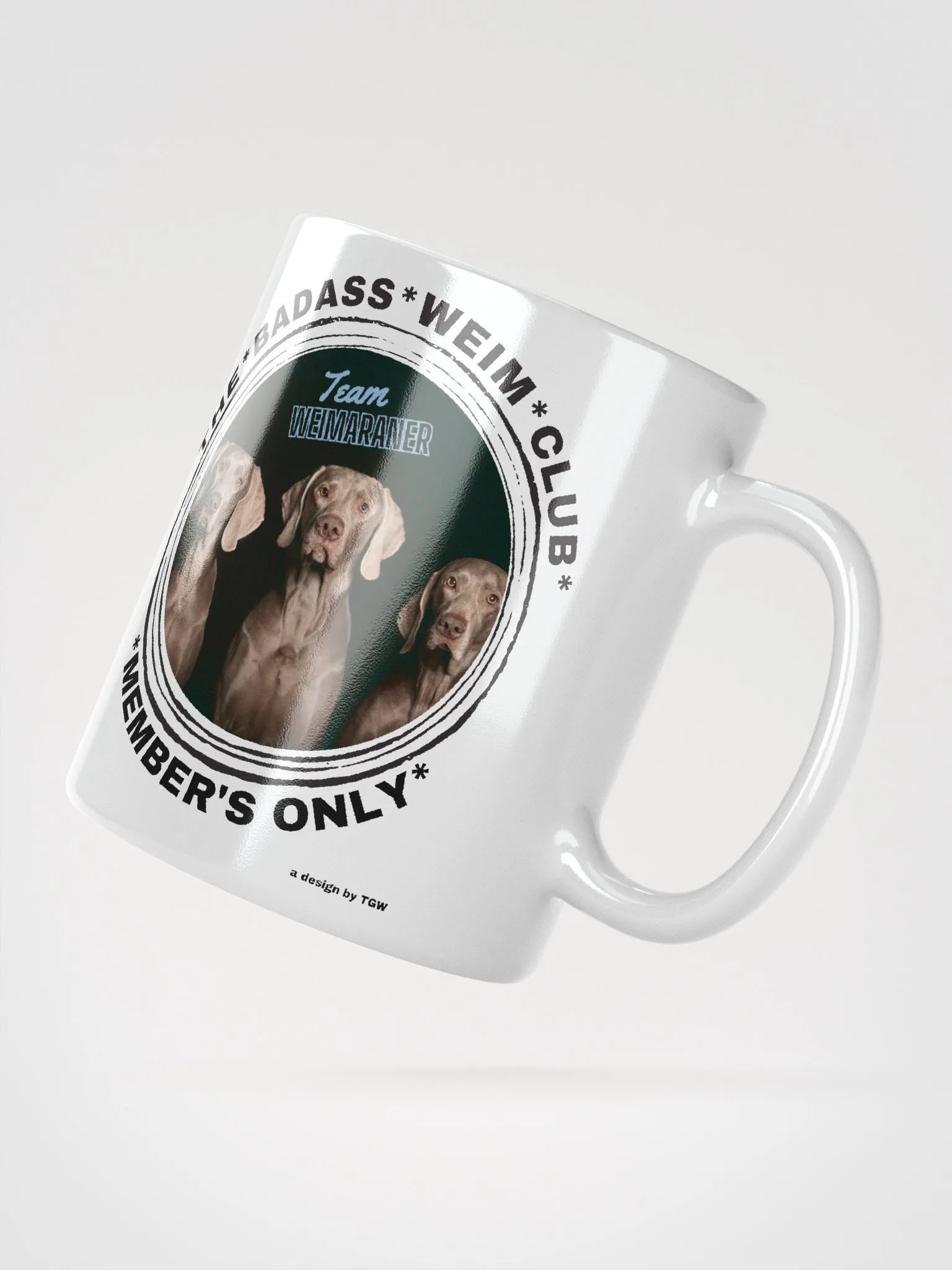 The Badass Weim Club - White Glossy Mug product image (1)
