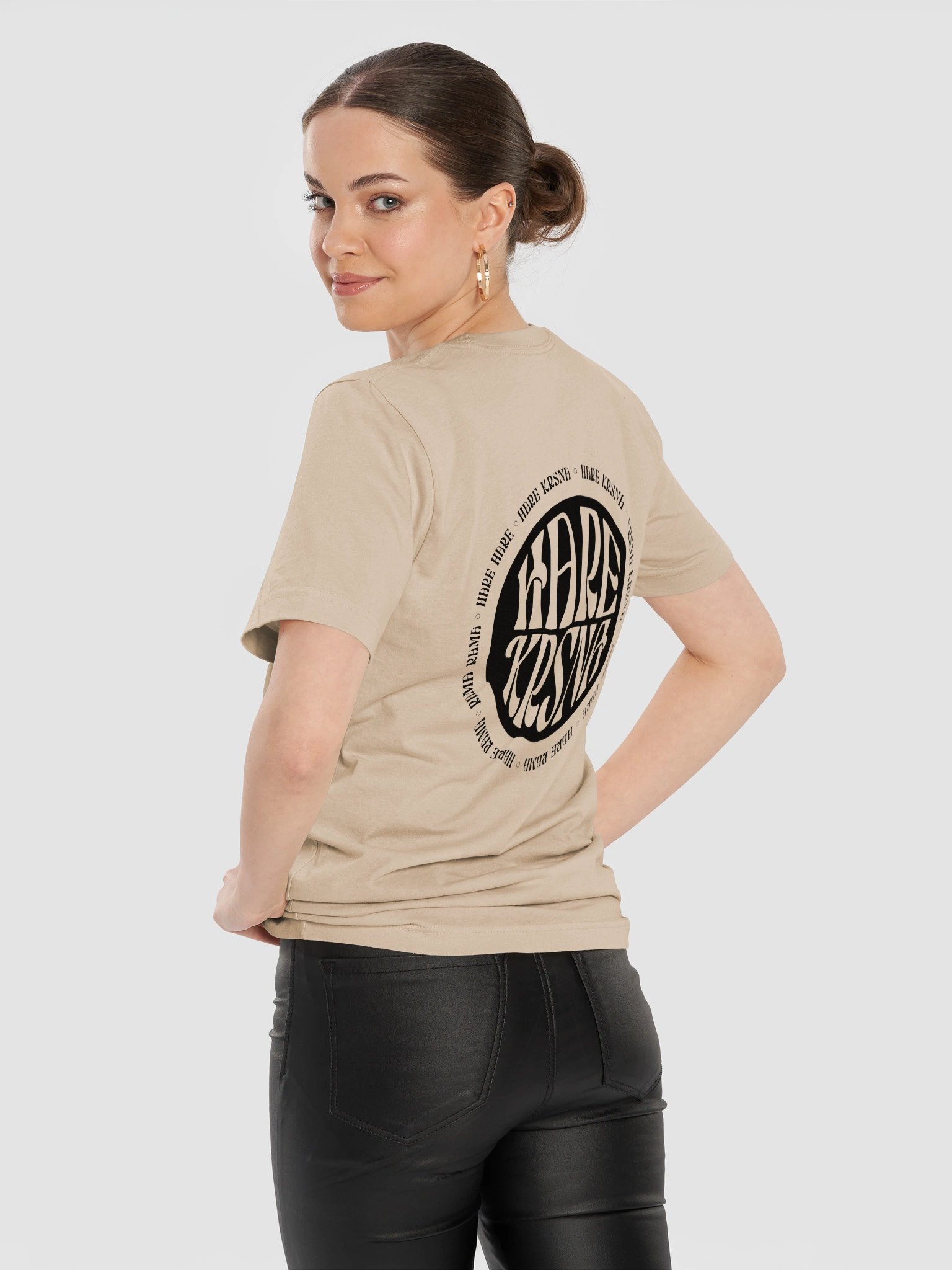 retro 70s hare krsna tee - black artwork product image (12)