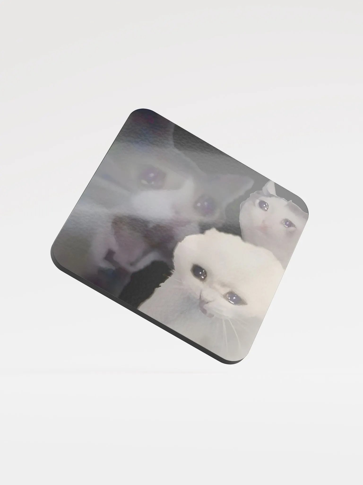 Glossed Cork Coaster: Meme Cats 2 product image (1)