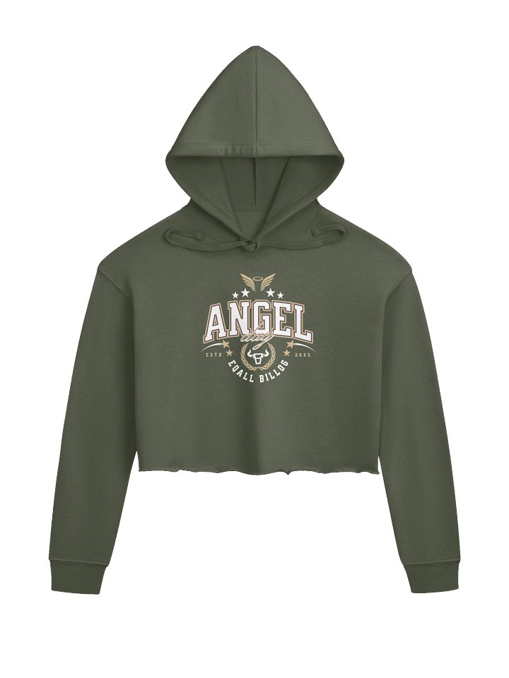 Crop Hoodie_Black ANGEL Day Collection_EQALL® ft. Billog Campaign_Brown / White product image (1)