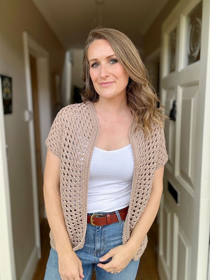 Top Down Crochet Granny Stitch Cardigan Pattern product image (2)