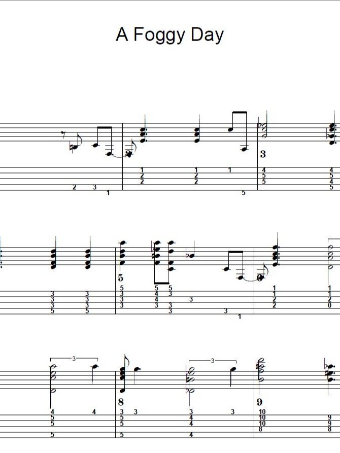 A foggy day - Guitar sheet music product image (1)