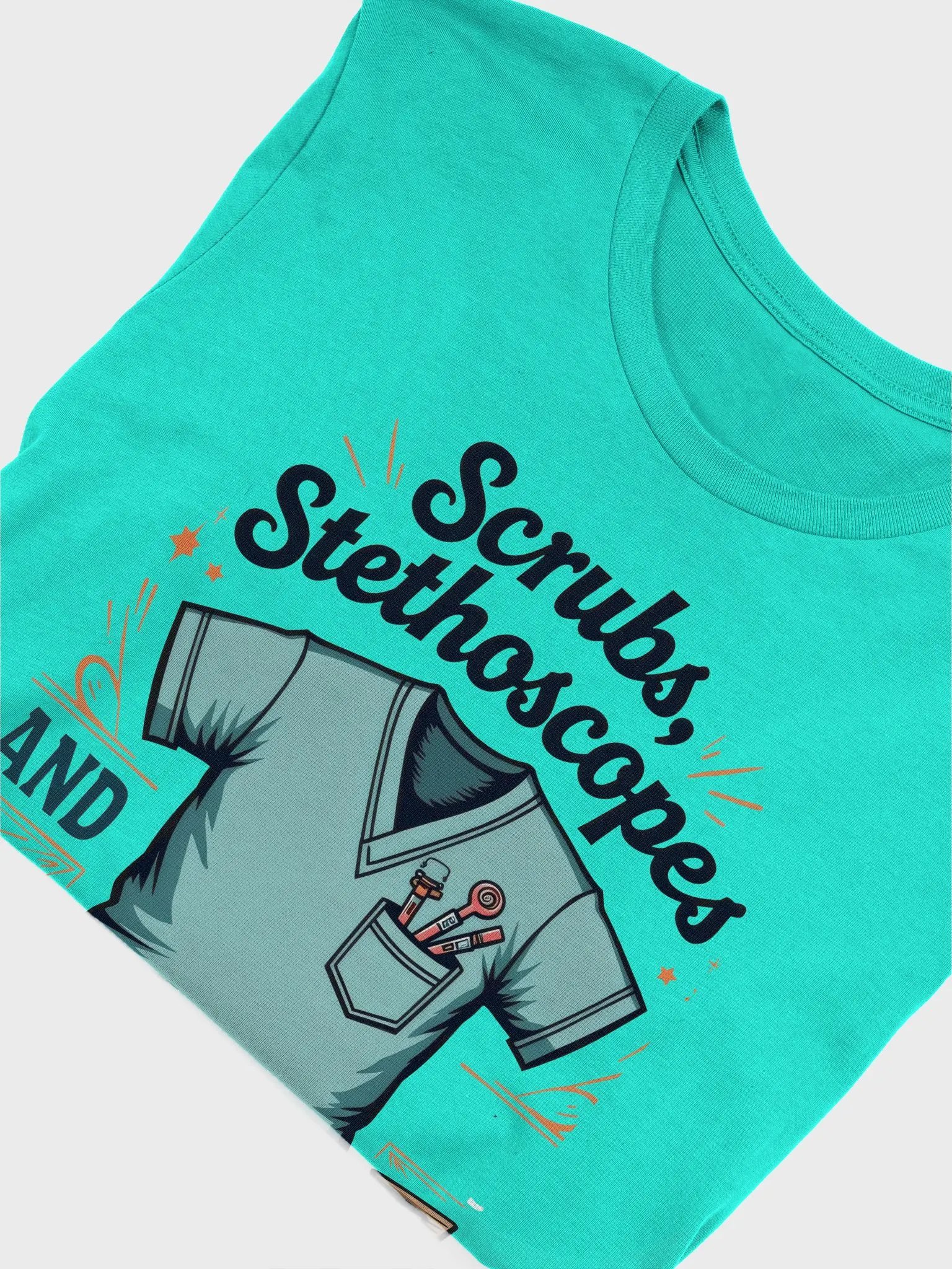 scrubs, stethoscope, and dad jokes, Top T-shirt product image (52)