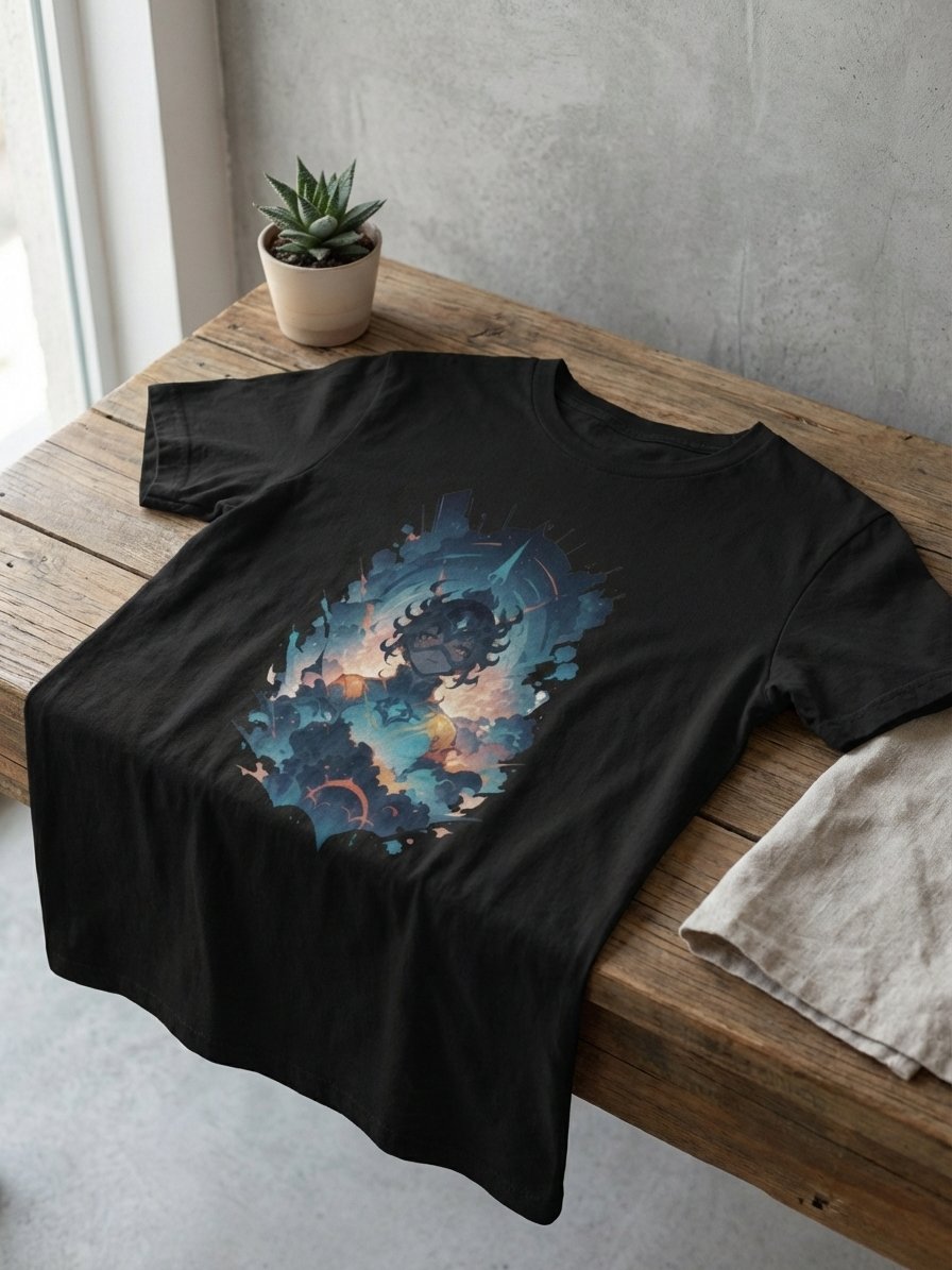 Cosmic Dreamer Retro Anime Tee - Midnight Voyage Edition product image (2)