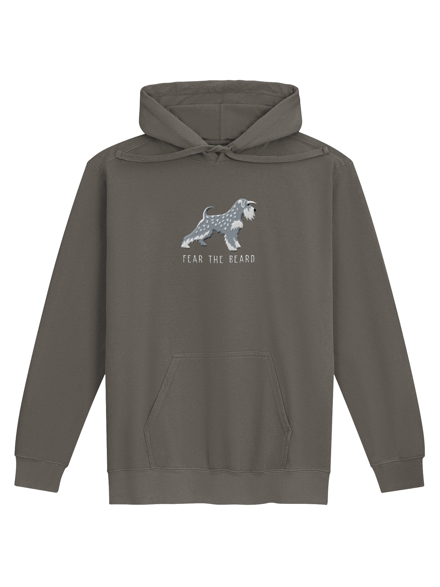 Fear the Beard Premium Hoodie (Embroidered) of a Miniature Schnauzer(Salt & Pepper) product image (5)