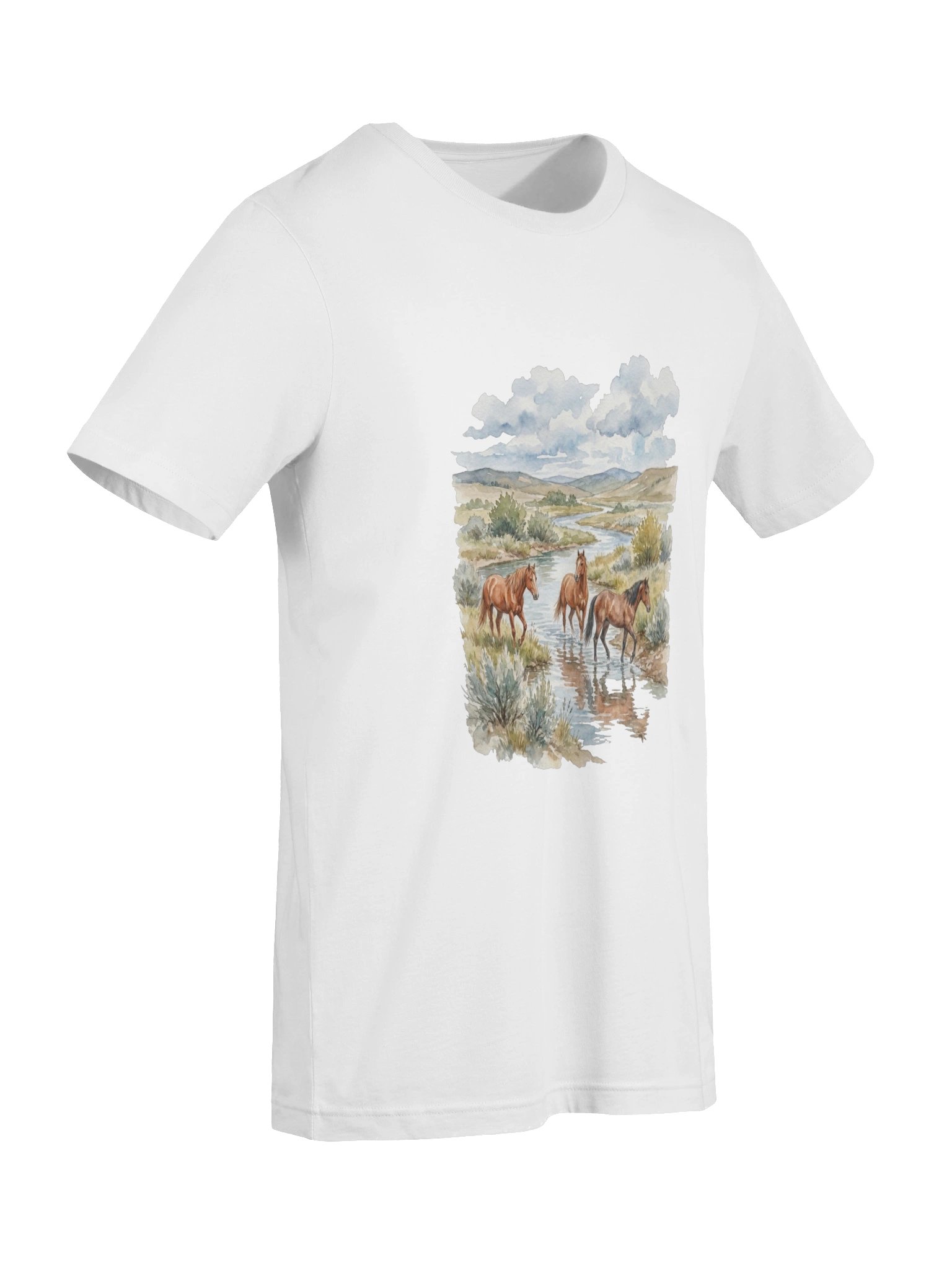 Horses by Lake frame tshirt product image (107)
