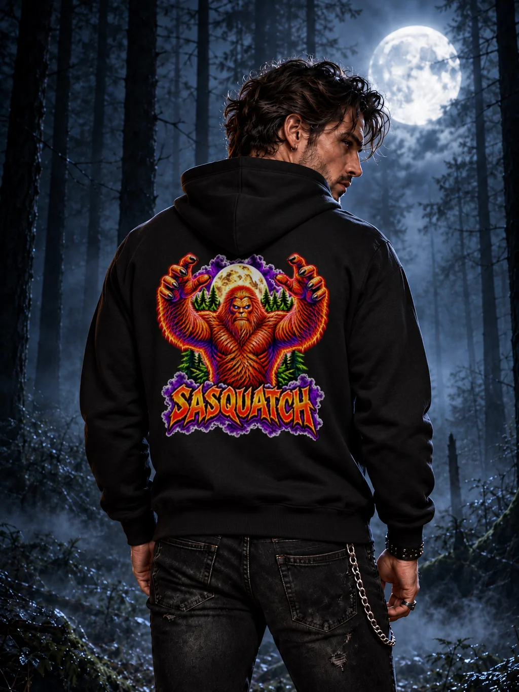 Sasquatch: Neon Nightmares – Back Print Hoodie product image (8)