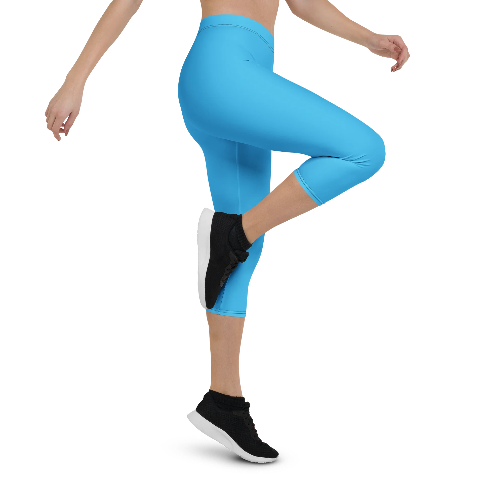 His House Womens Performance Crop Leggings - Blue Sky product image (5)