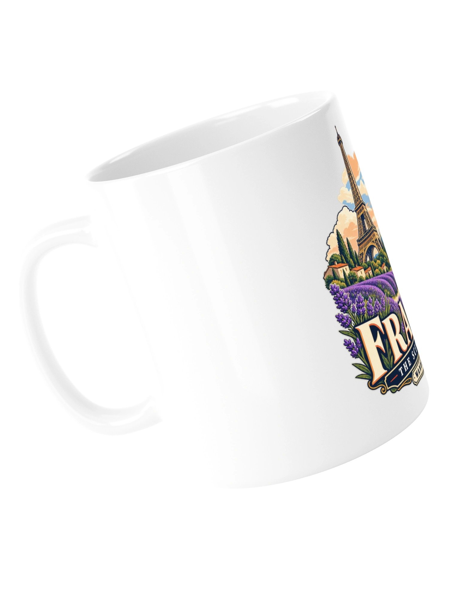 France Eiffel Tower & Lavender Ceramic Coffee Mug | WanderOdd product image (5)