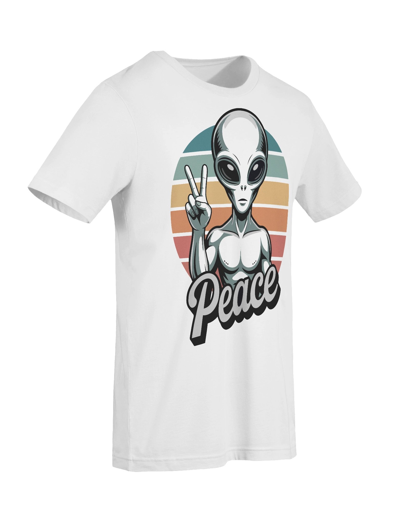 Trendy T-Shirt with a Cute Alien and Peace Gesture product image (9)