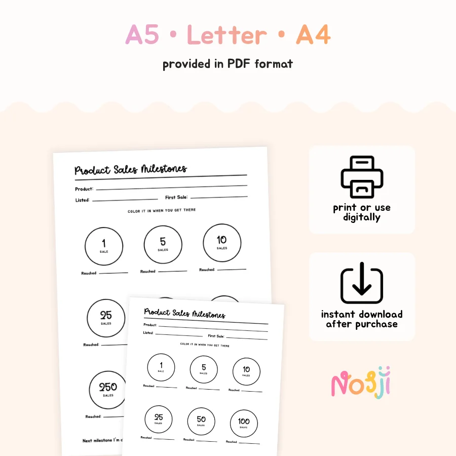 Product Sales Milestones Printable Sales Tracker product image (2)