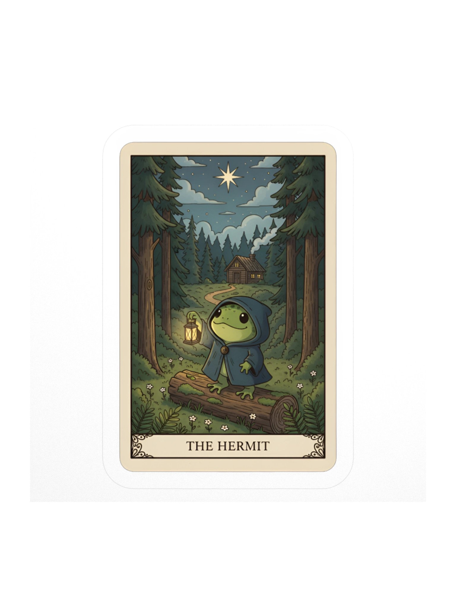 The Hermit - Tarotoads! - Kiss-cut Eco-friendly Premium Custom-made Vinyl Sticker Sheet product image (1)