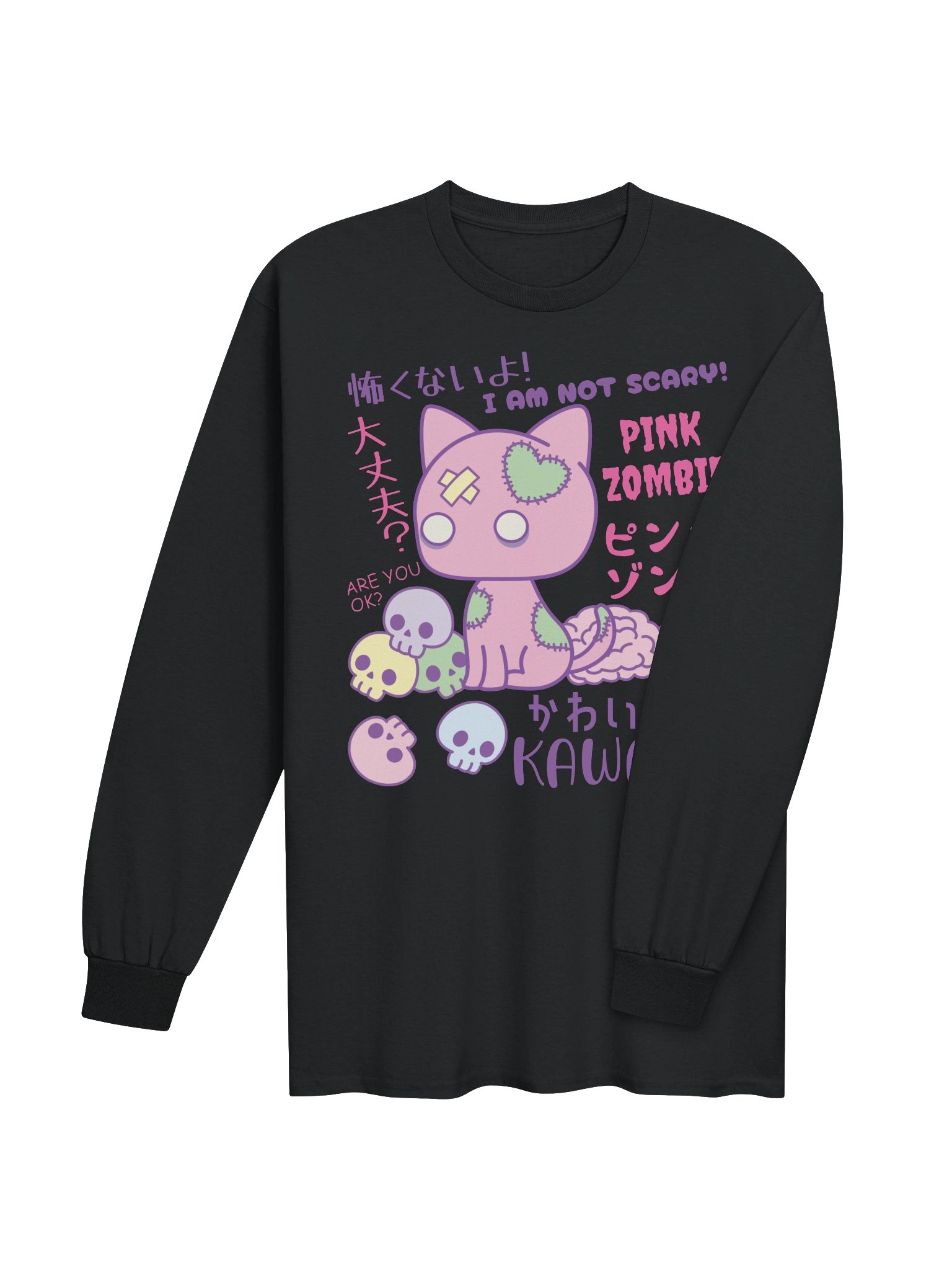 Pink Zombie Cat - Unisex Adult Long Sleeve T-shirt product image (3)