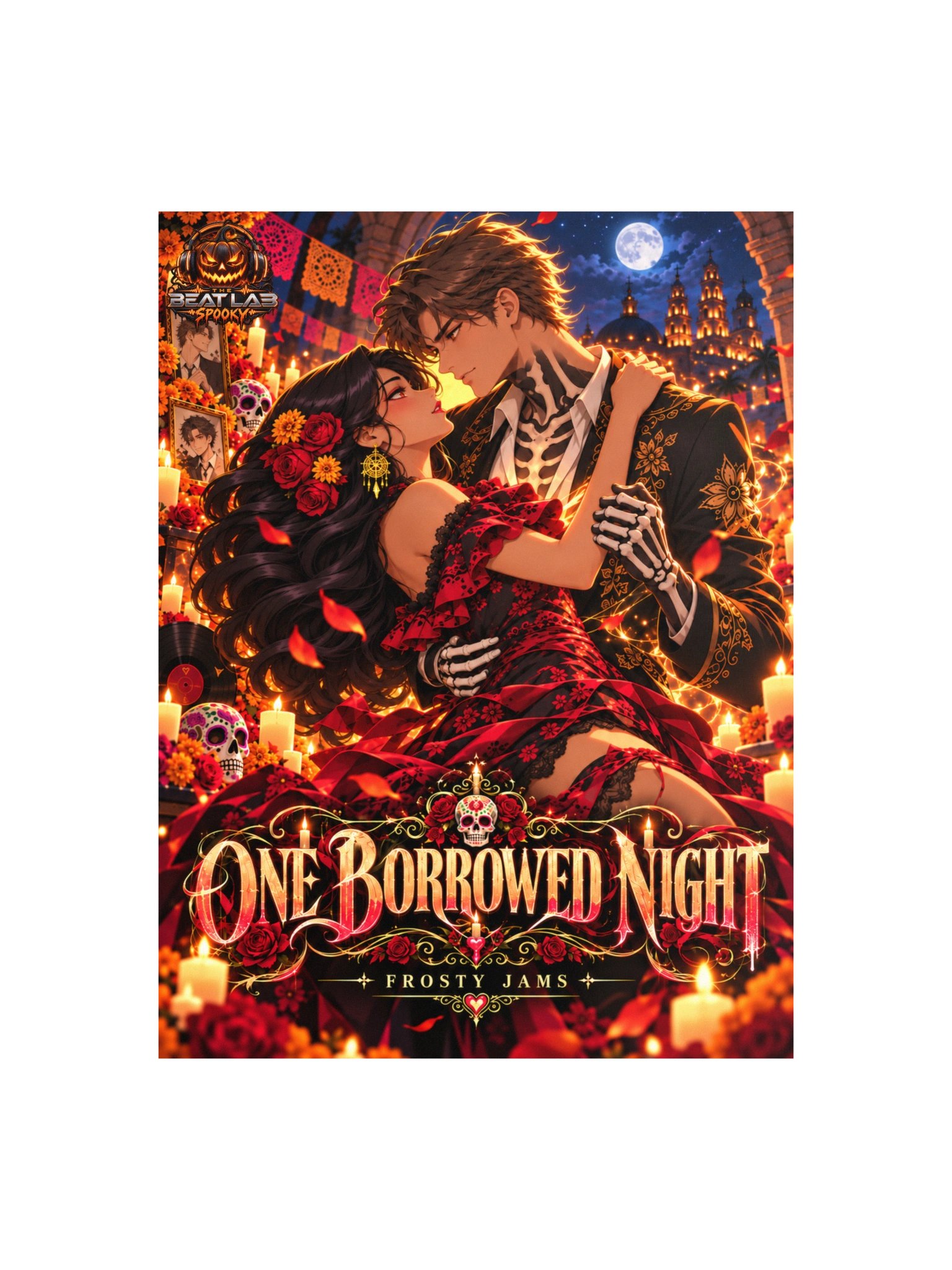 One Borrowed Night 🌹 | Gothic Día de los Muertos Anime Poster product image (1)