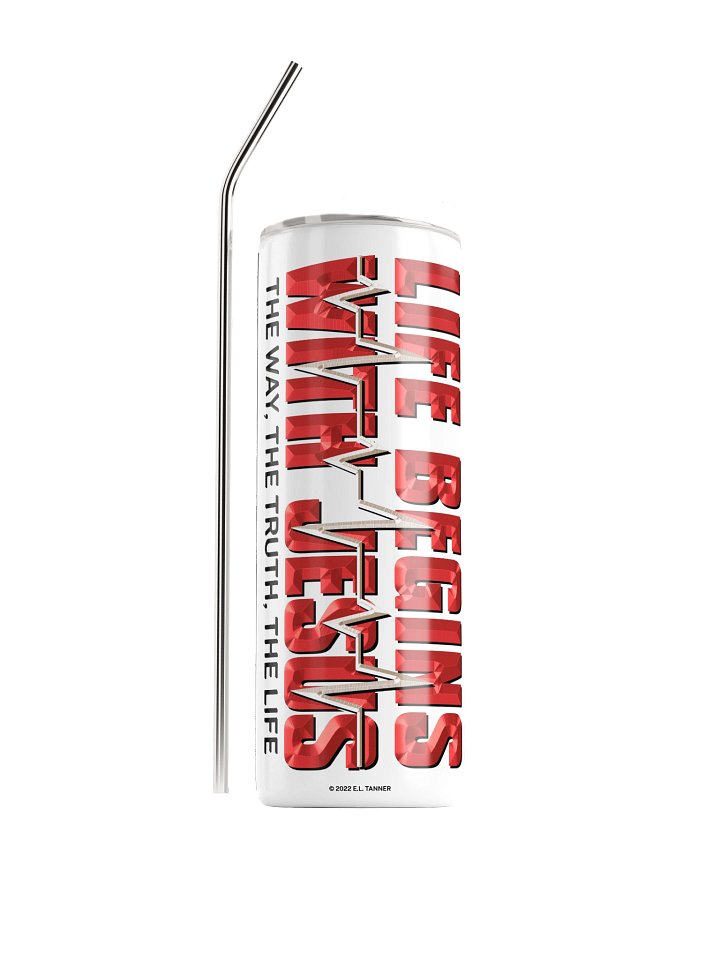 Life Begins with Jesus, 20oz Tumbler, White product image (1)