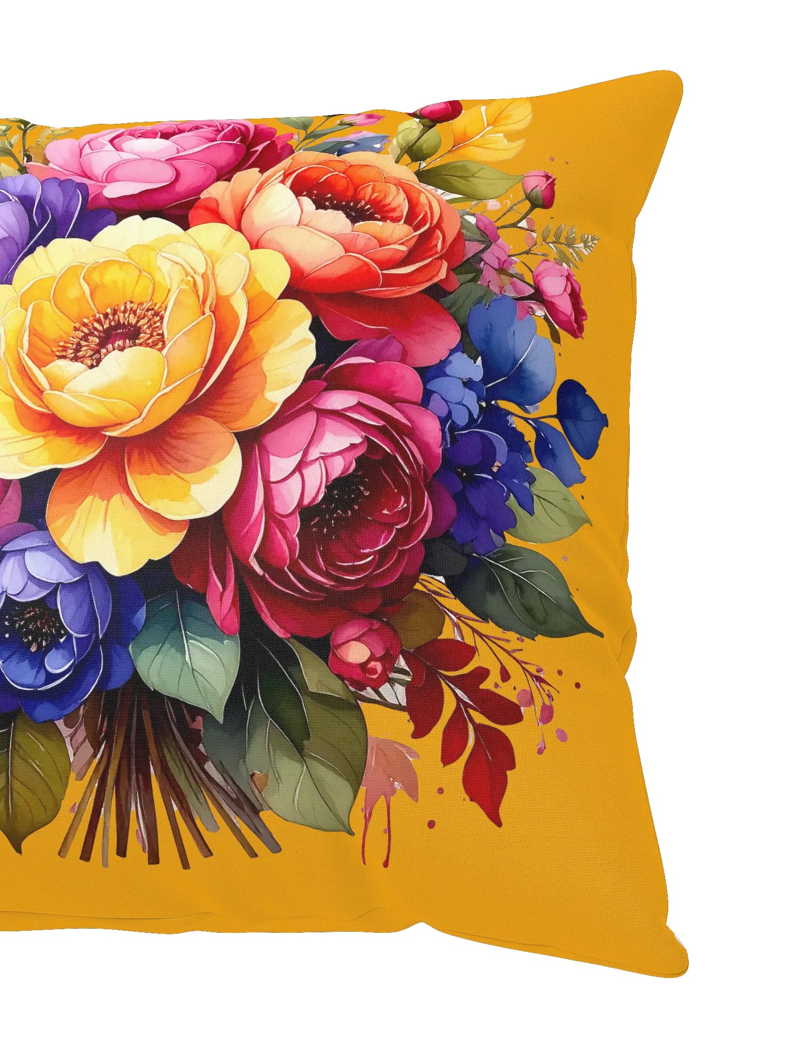 Columbia Road Market Floral All-Over Print Pillow (Orange) product image (3)