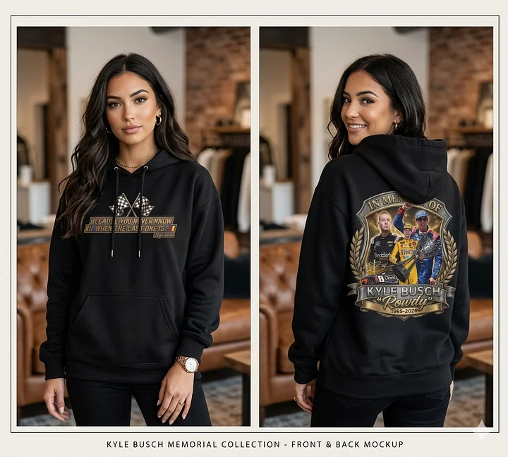 Kyle Busch Memorial Hoodie - Vintage "Rowdy" Tribute Sweatshirt product image (1)