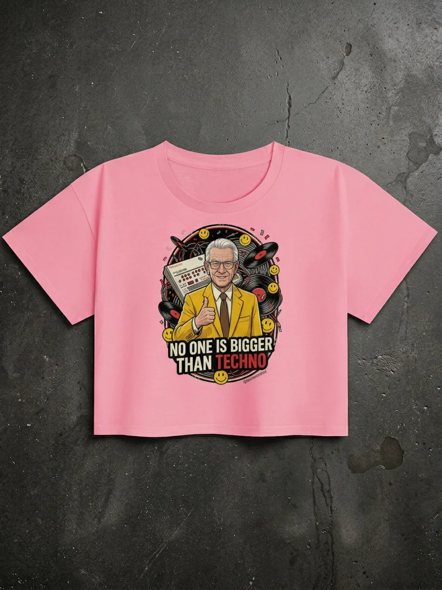 No One Is Bigger Than Techno Women's Premium Crop Top Double Sided product image (1)