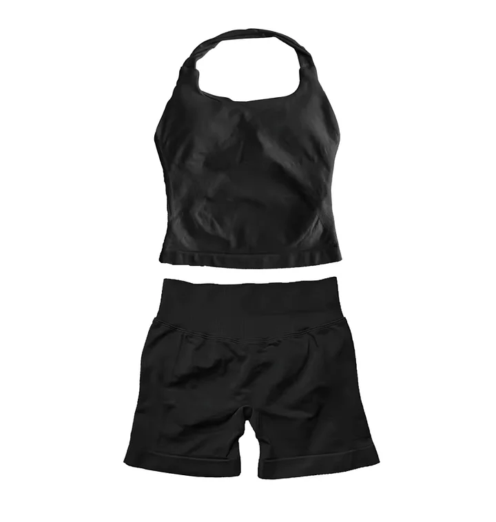 Jet Black ✈️ Summer Peach Halter Top Set Guaranteed 🍑 product image (1)