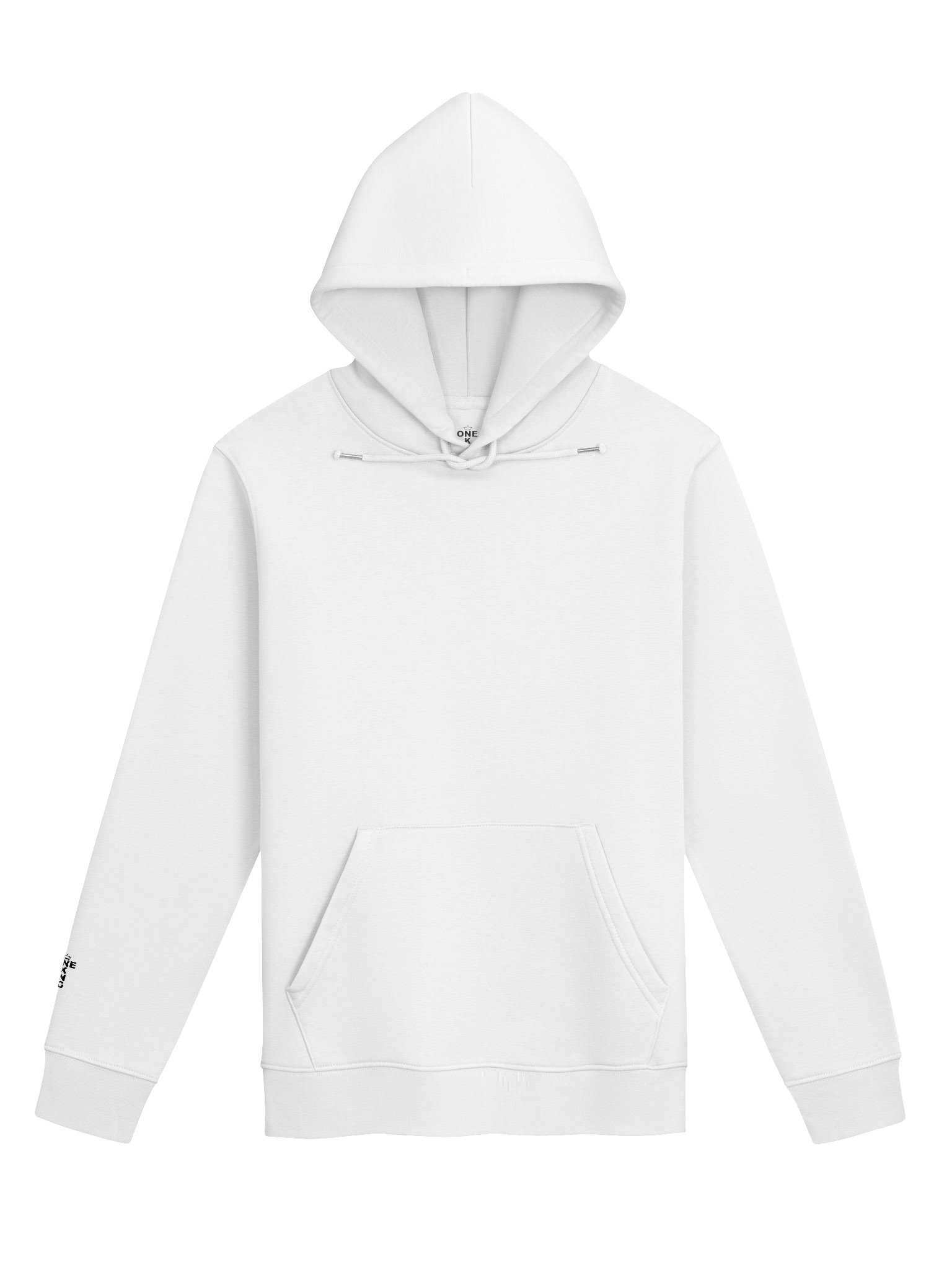 ONE KING Crusader Oakeshott 100% Organic Cotton Premium Street Hoodie with embroidered sleeve logo black print product image (2)