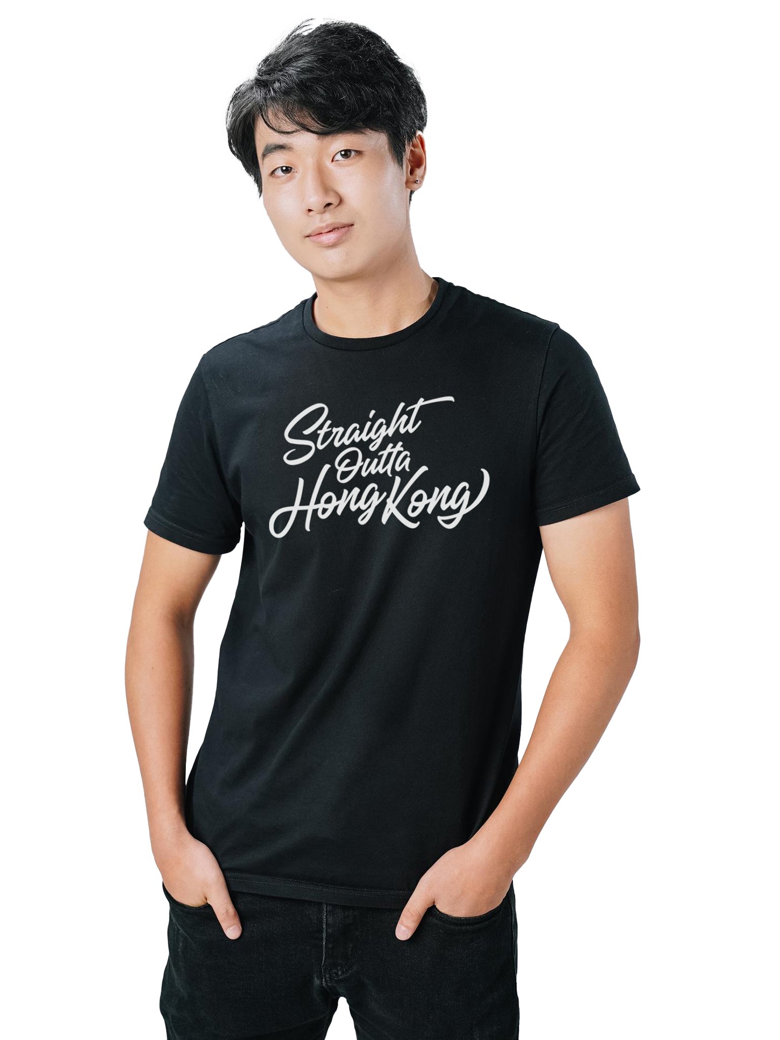 STRAIGHT OUTTA HONG KONG (White) Unisex T-shirt product image (2)
