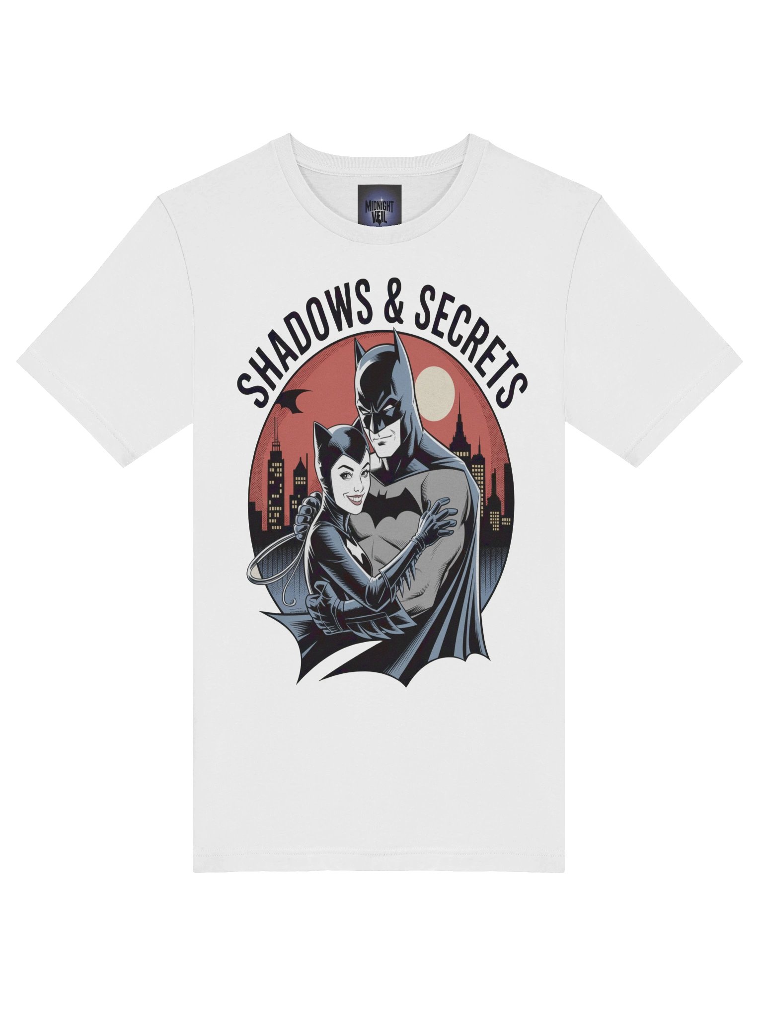 Shadows & Secrets: Batman & Catwoman Midnight Embrace T-Shirt product image (7)