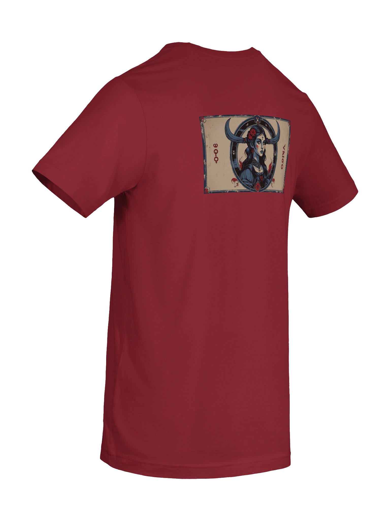Virgo - Gothic Zodiac T-Shirt. Blue graphic on the back product image (3)