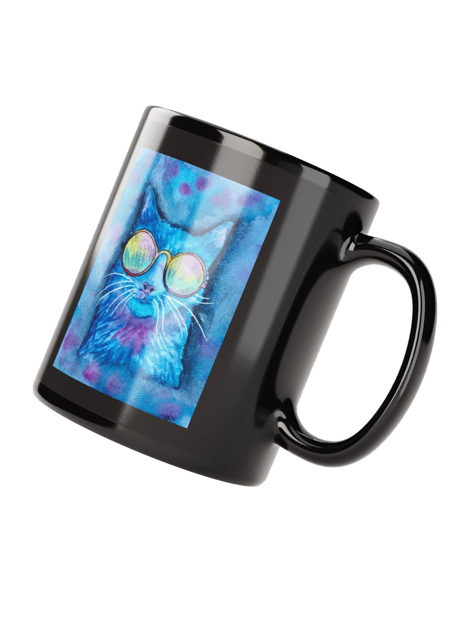 Willa The Wonder Cat— Black Glossy Mug product image (8)