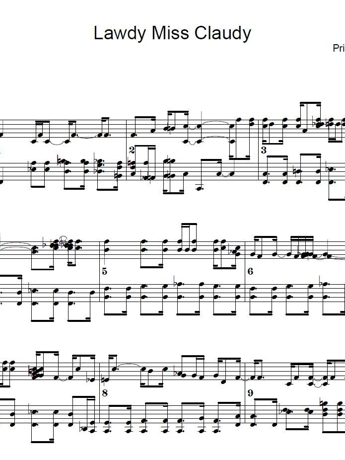 Lawdy Miss Clawdy - Piano sheet music product image (1)
