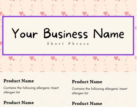 Soft Pink Valentine's Cake Tasting Label Templates product image (2)