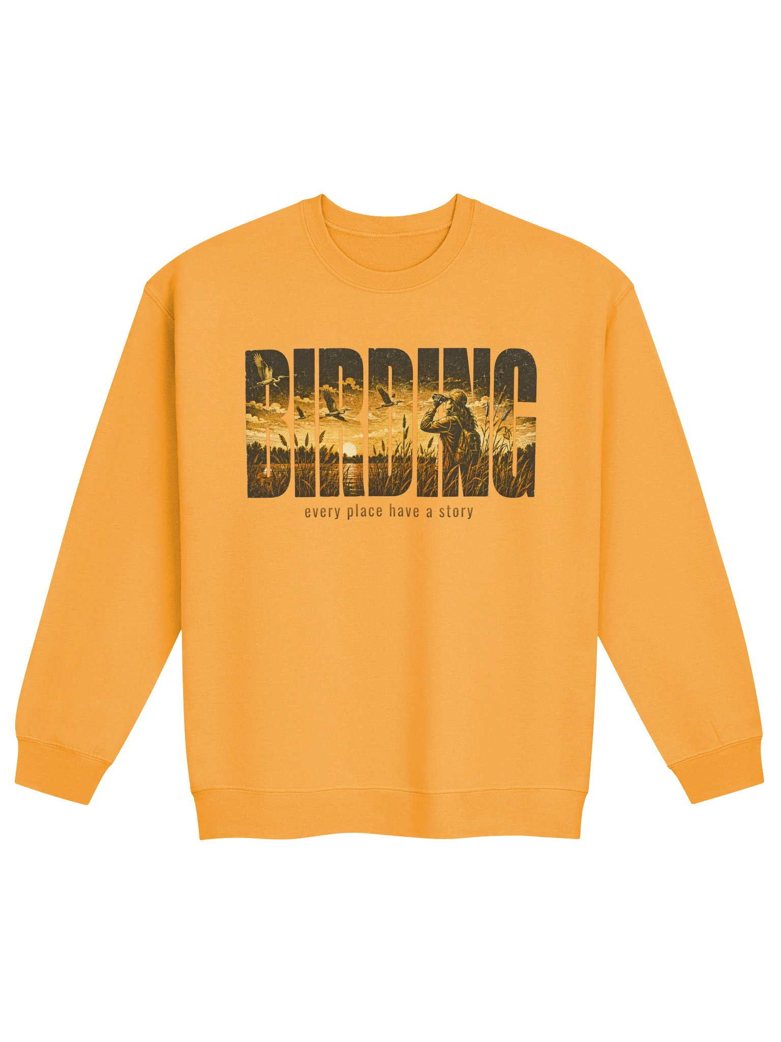 Birding Sunset Crewneck Sweatshirt – Nature Scenic Pullover & Birder Gift product image (1)