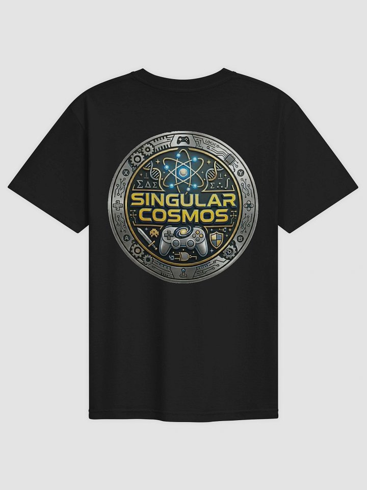 Singular Cosmos Dual Front & Back Gamer Logo Black Cotton T-Shirt product image (2)