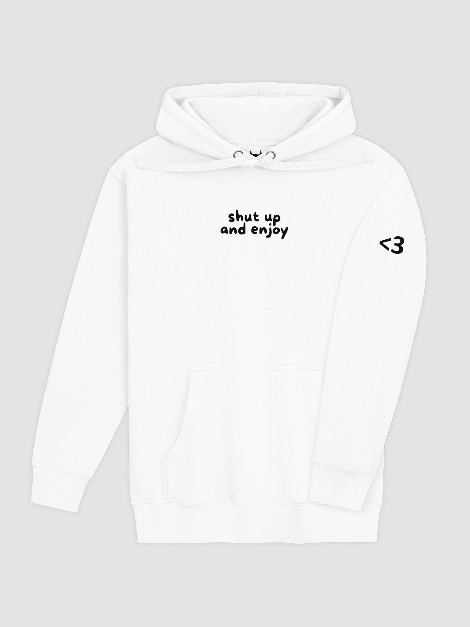 shut up and enjoy WHITE HOODIE product image (1)