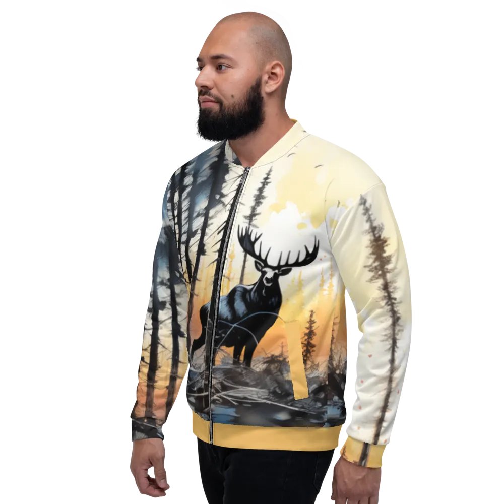 All-Over Print Bomber Jacket by Sublicolor 144/Deer in nature. product image (4)