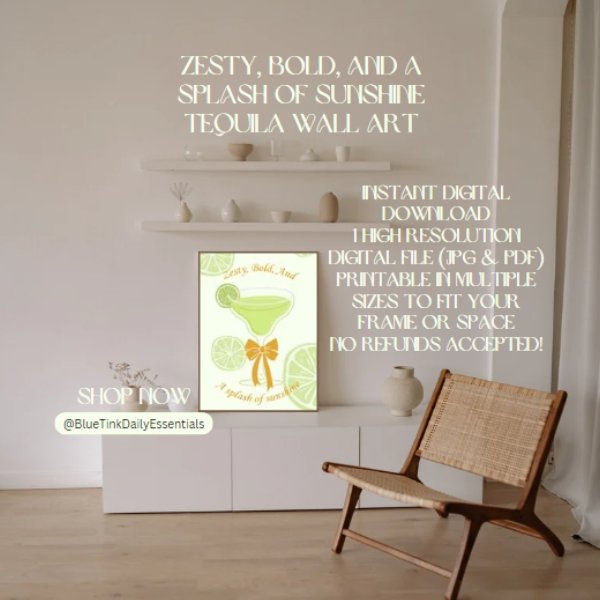 Tequila & Lime Aesthetic Wall Art product image (1)