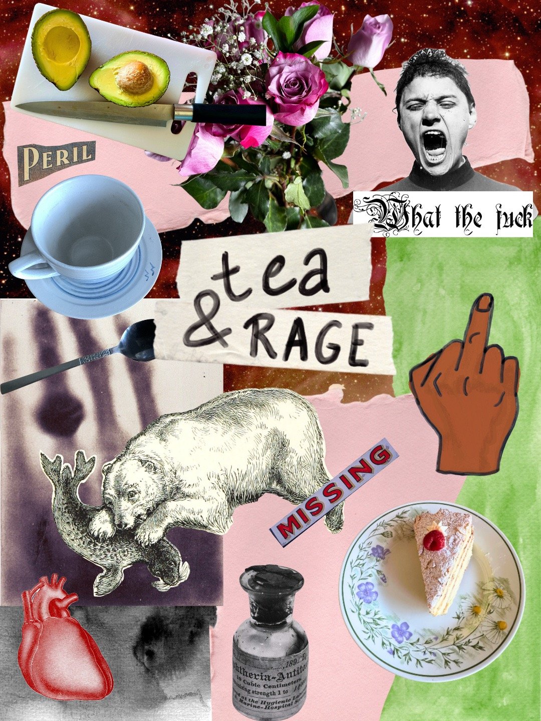 TEA & RAGE collage kit | printable sheets + transparent individual png files product image (2)