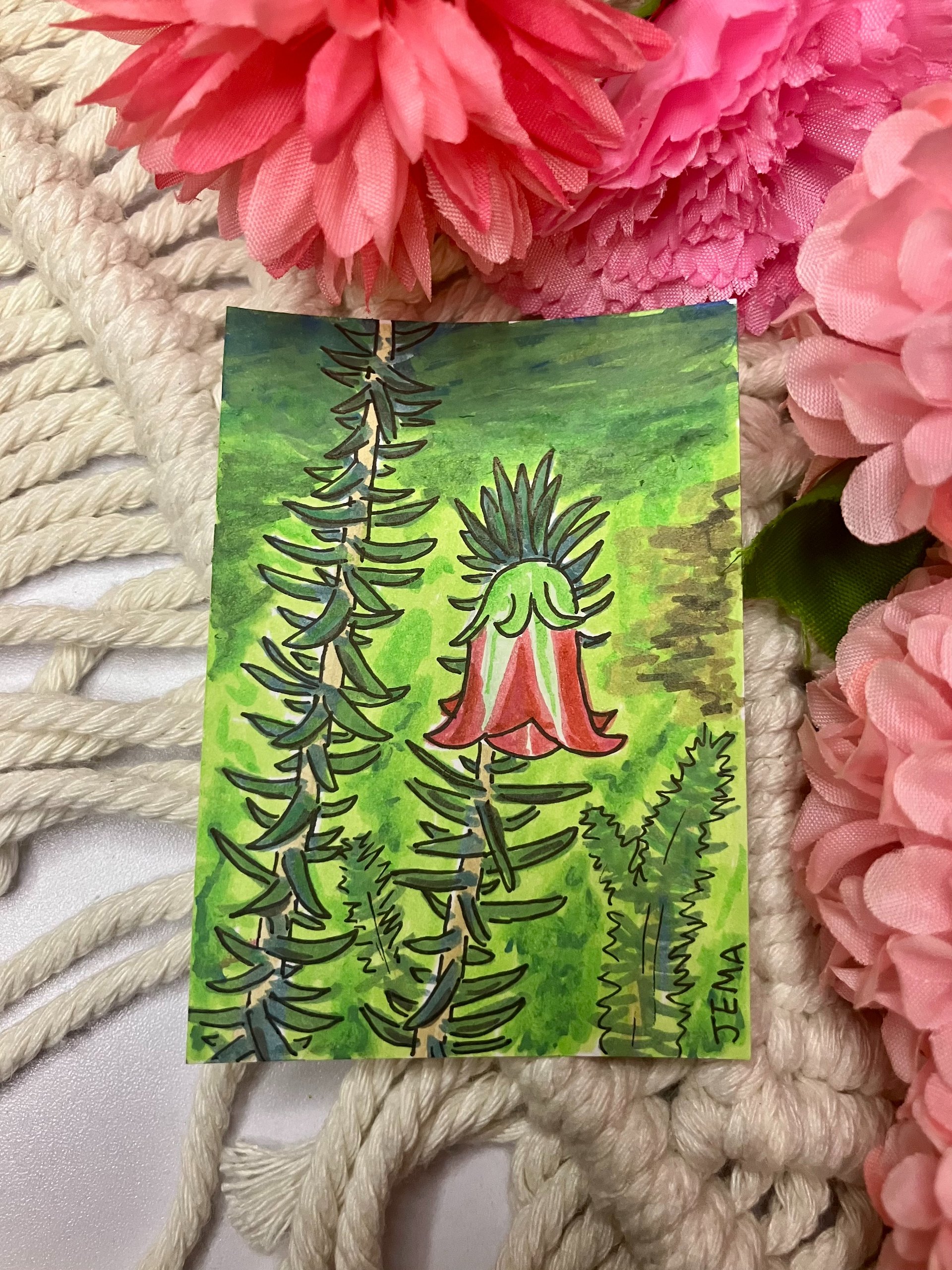 Interesting Flower ACEO Original Marker Artwork product image (4)
