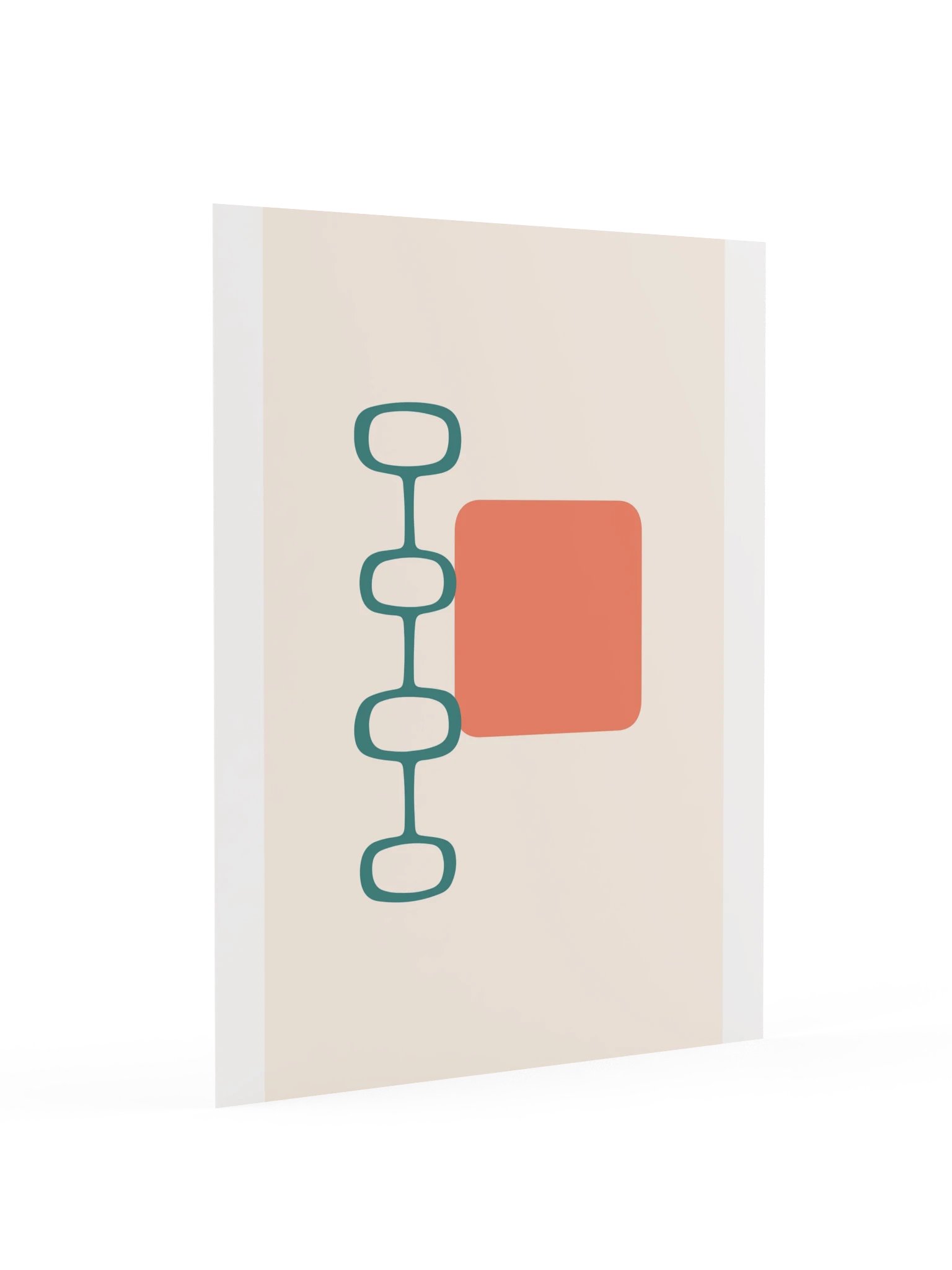 Teal and Coral Mid Century Print | Retro Bathroom Wall Art product image (4)