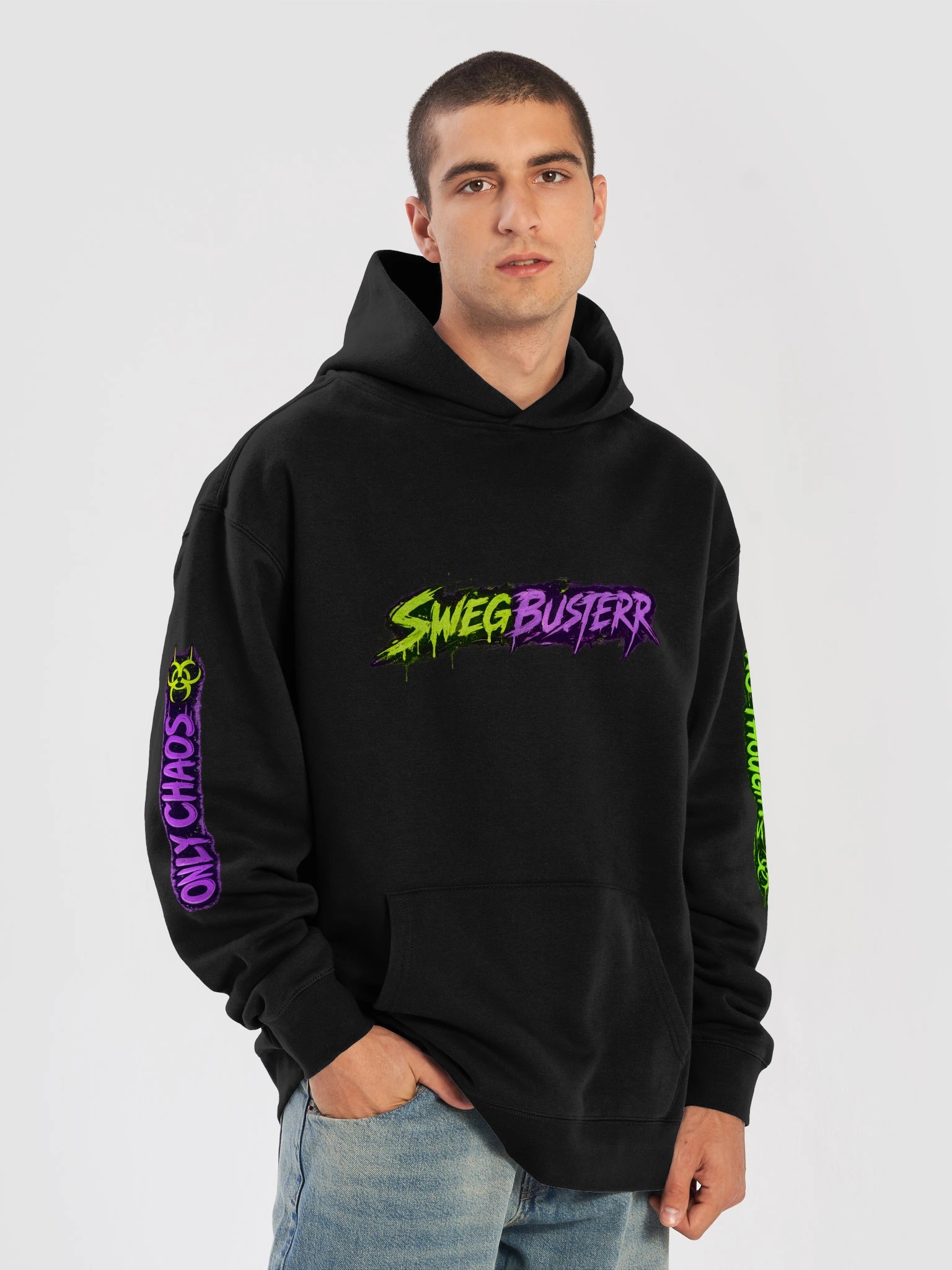 SWEG BUSTER Neon Graffiti Oversized Hoodie product image (69)