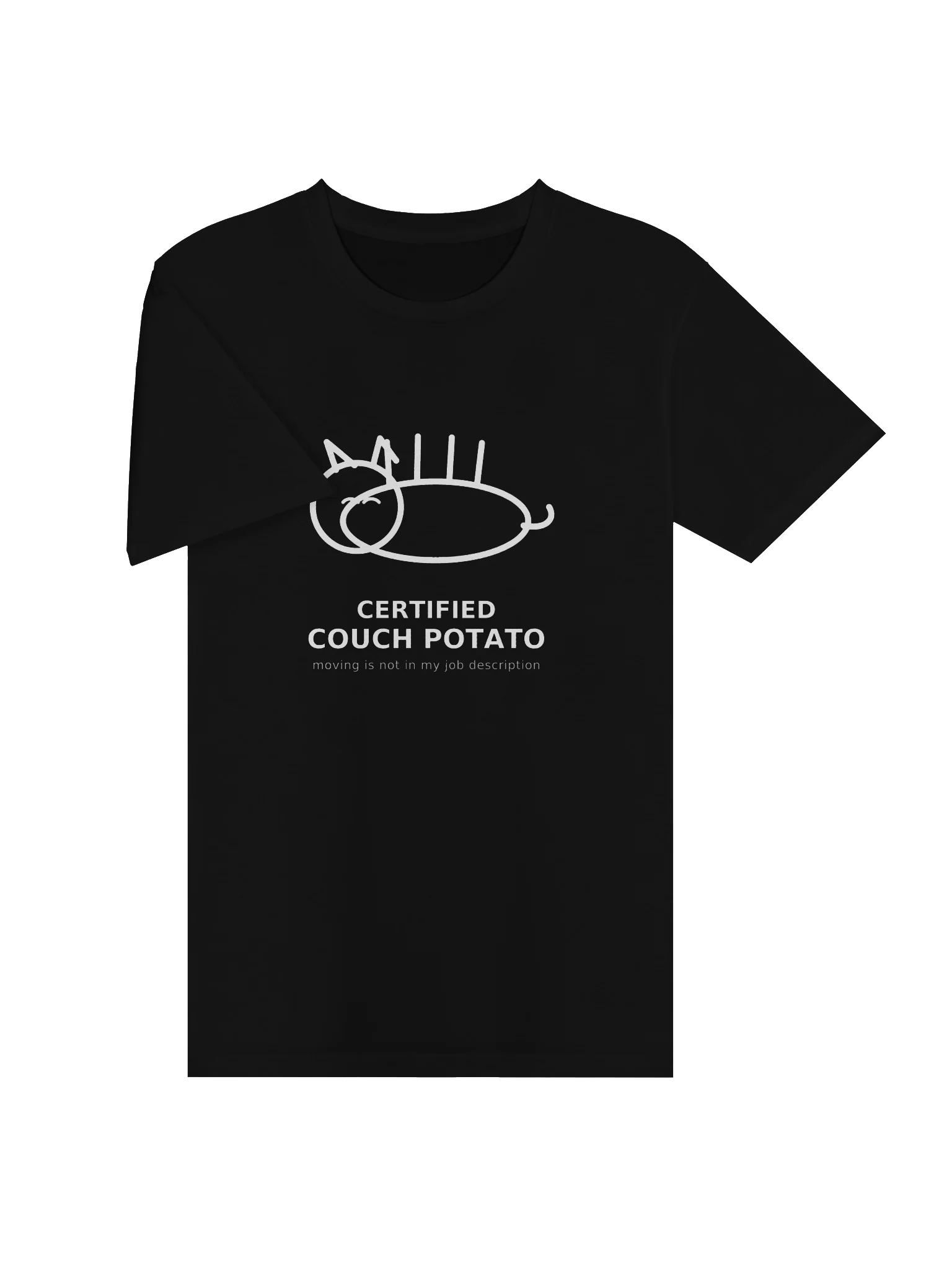 Certified Couch Potato – Moving Is Not in My Job Description – Funny Cat T-Shirt product image (14)