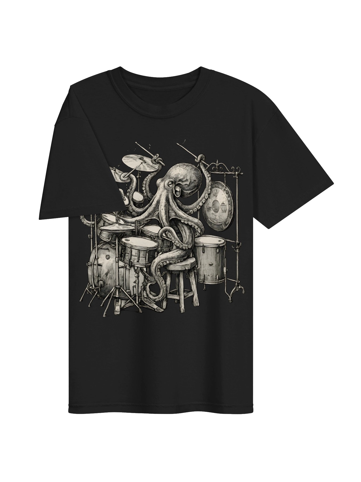 Octopus Drum Set Sketch Tee product image (12)
