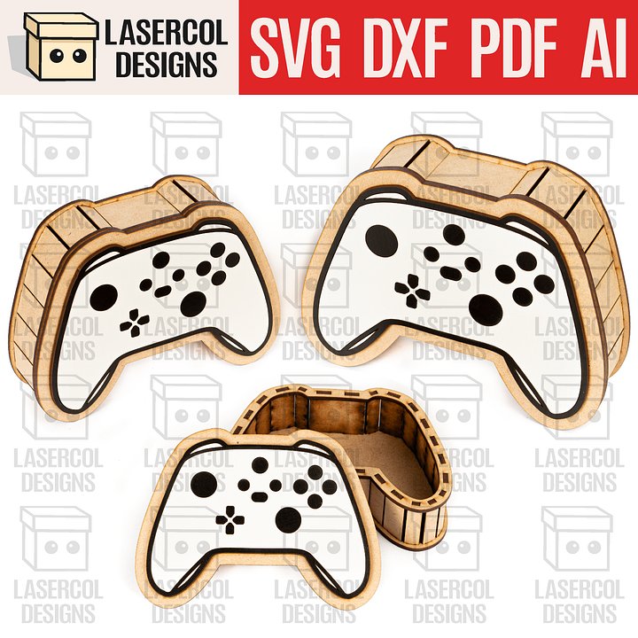 Controller Shaped Boxes Set 2 (3 Sizes) - Laser Cut Files product image (1)