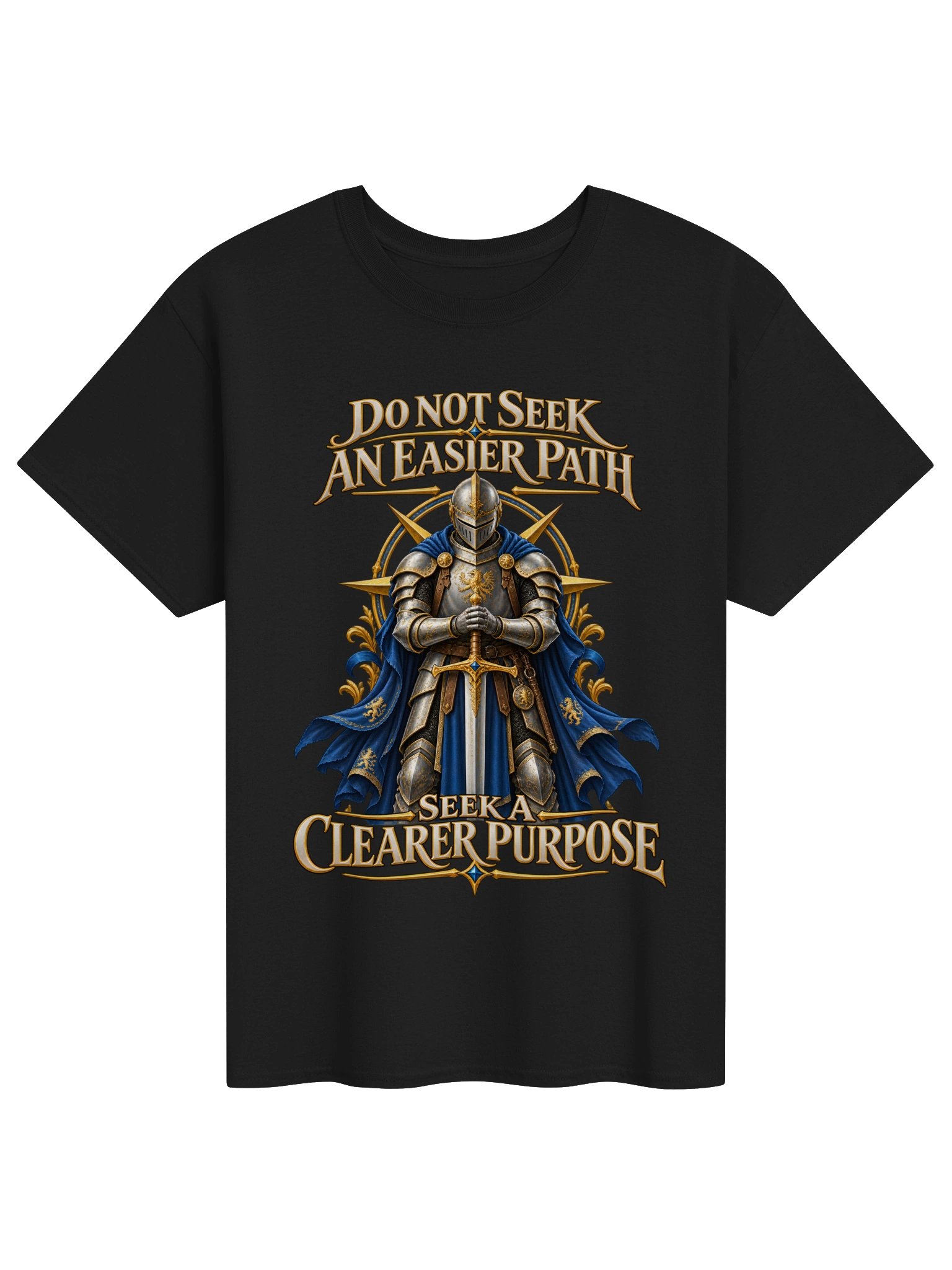 Knight - Do Not Seek a Easier Path Seek a Clearer Purpose - Unisex Gildan Heavyweight 100% Cotton T-Shirt product image (6)